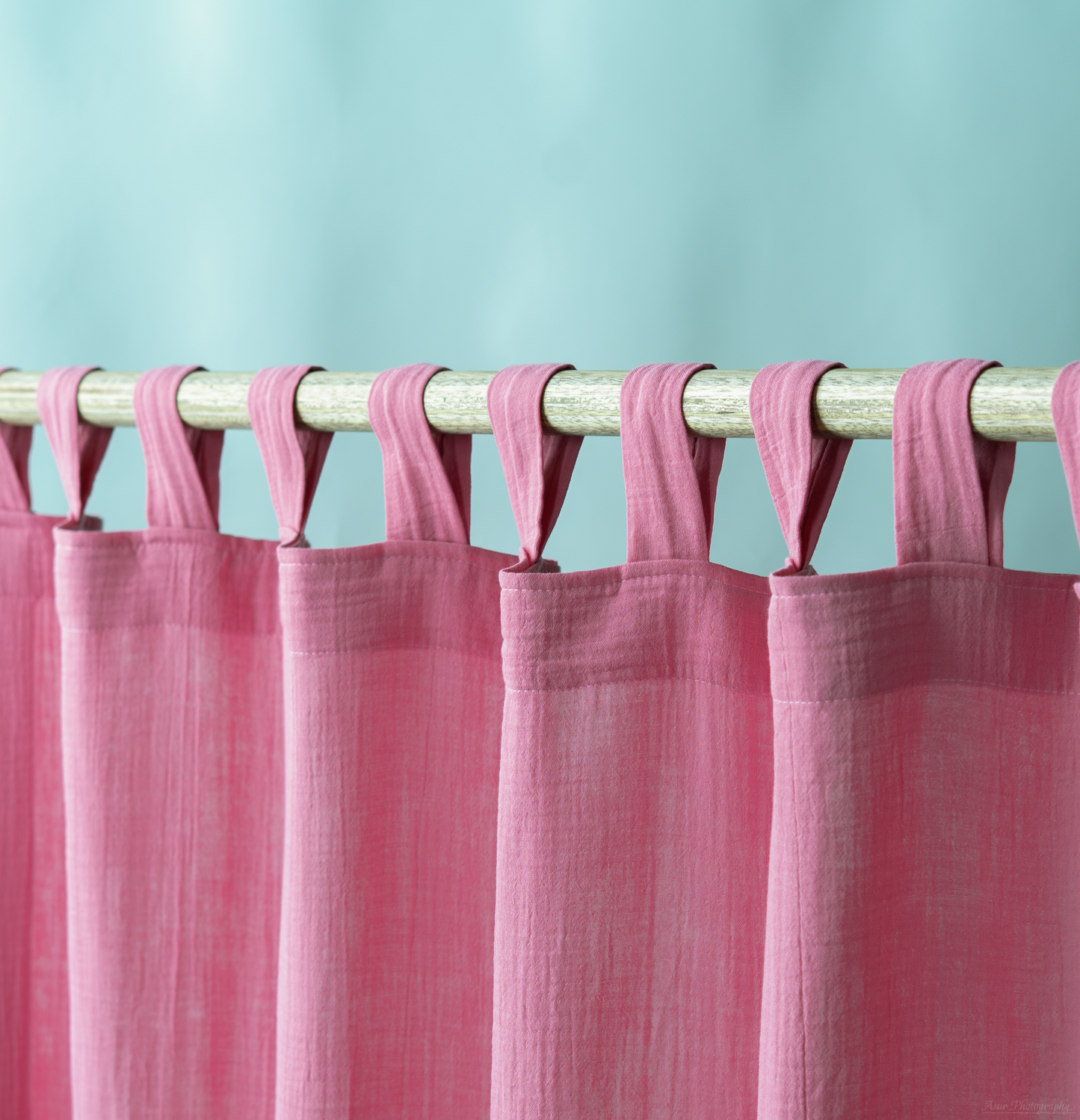 Rose Pink Curtains | Rose Cozy Curtains | Made from Soft and Semi-Sheer 100% Organic Cotton Muslin Fabrics