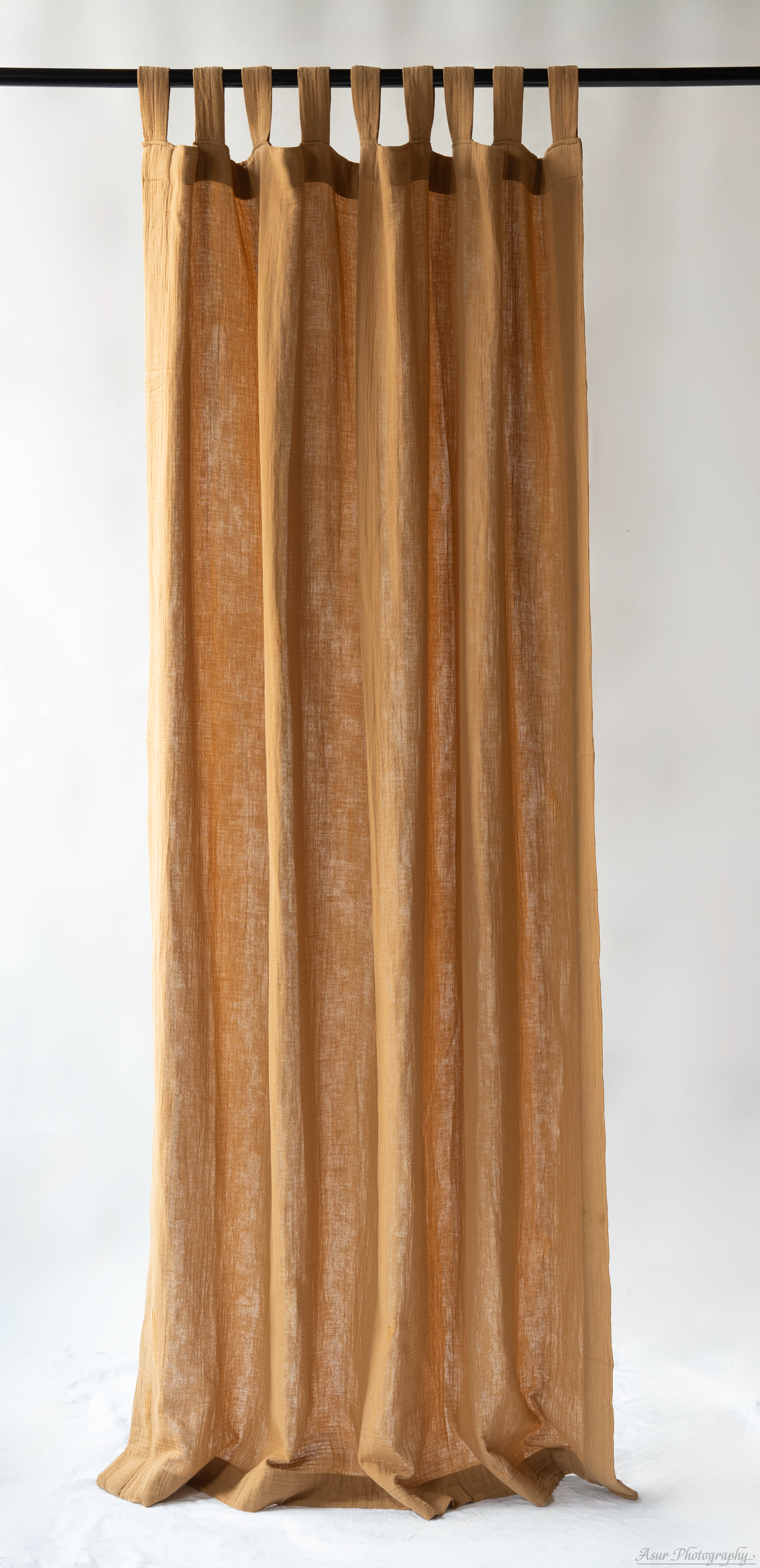 Camel Muslin Curtains | Tan Cozy Curtains | Made from Soft and Semi-Sheer 100% Organic Cotton Muslin Fabrics