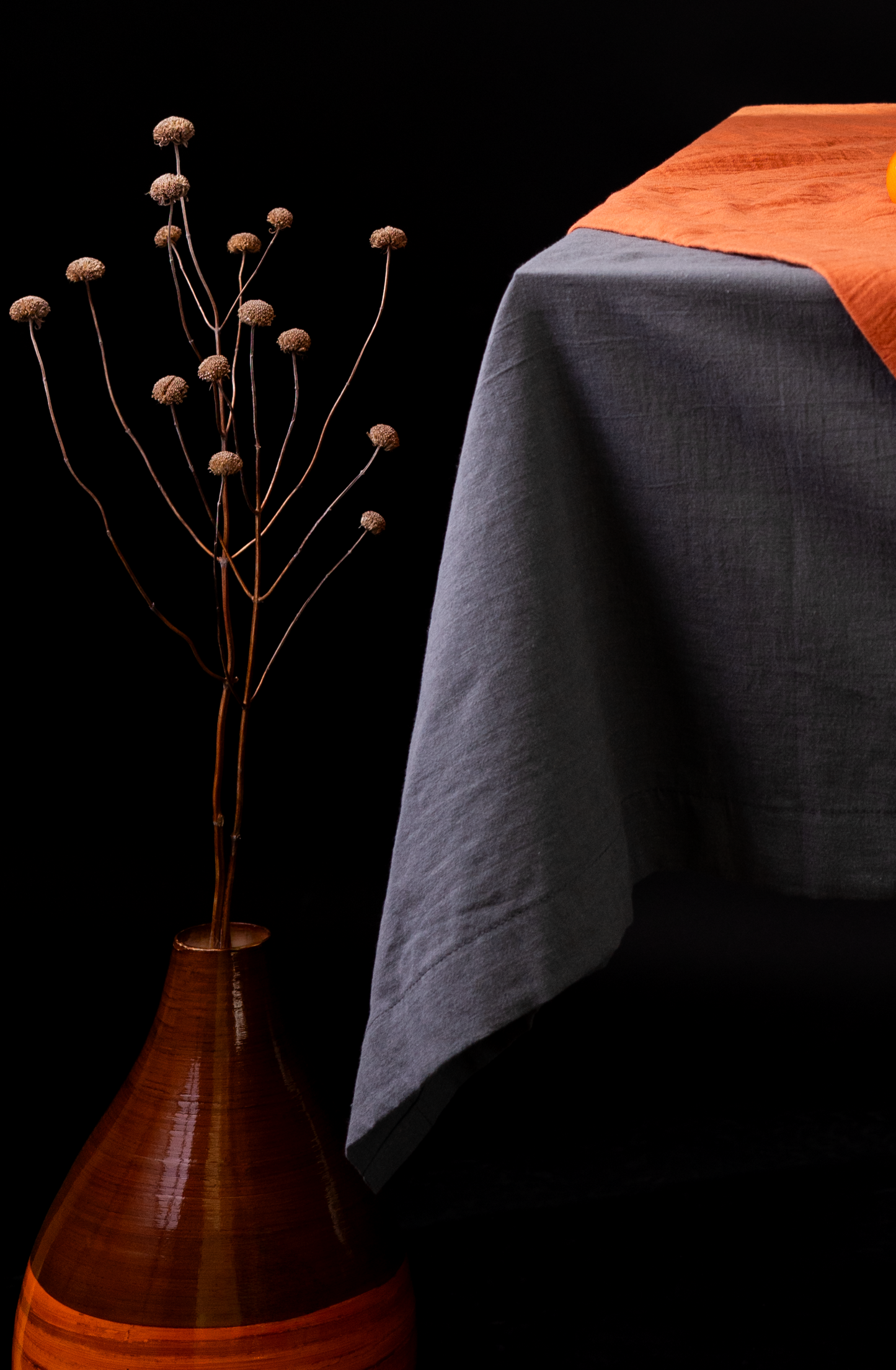 Slate Gray Tablecloth | Grey Table Cloth | %100 Natural Organic Cotton&Linen Blend Fabric