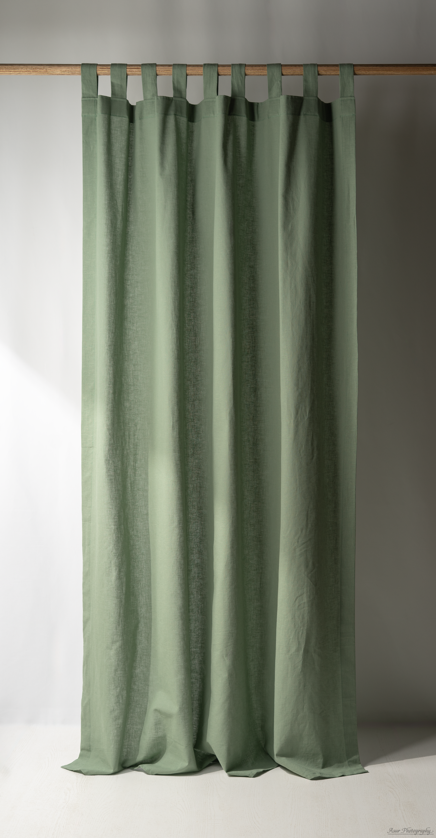 Khaki Curtains | Green Curtains | Made from Soft and Semi-Sheer 100% Organic Cotton Linen Blend Fabrics