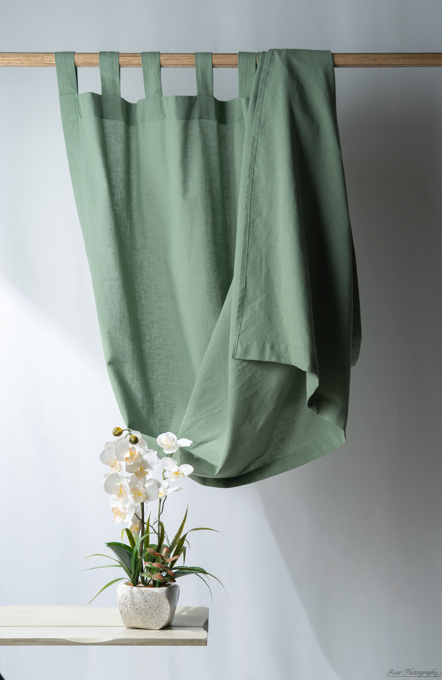 Khaki Curtains | Green Curtains | Made from Soft and Semi-Sheer 100% Organic Cotton Linen Blend Fabrics