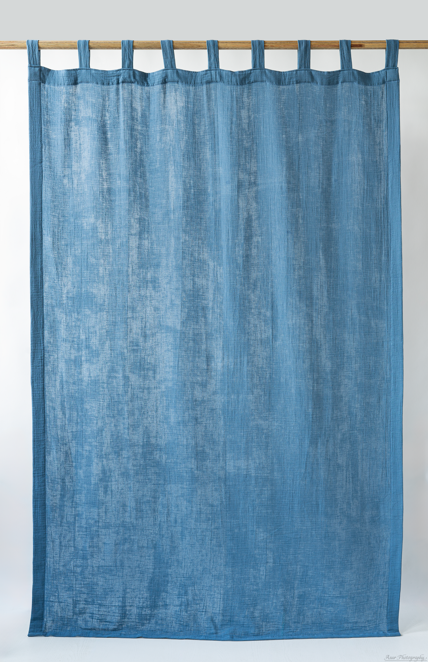 Indigo Blue Curtains | Made from Soft and Semi-Sheer 100% Organic Cotton Muslin Fabric