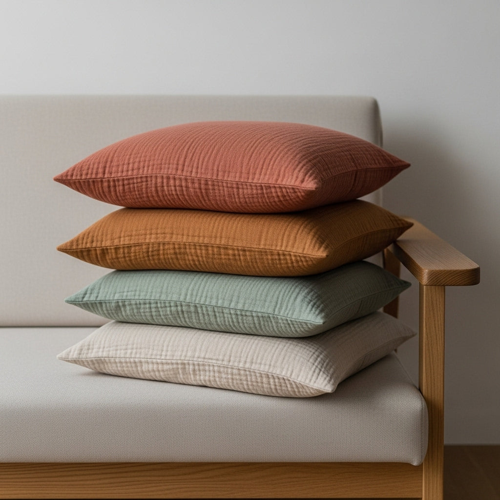 Cotton Muslin Pillow Cover | 20 Colors