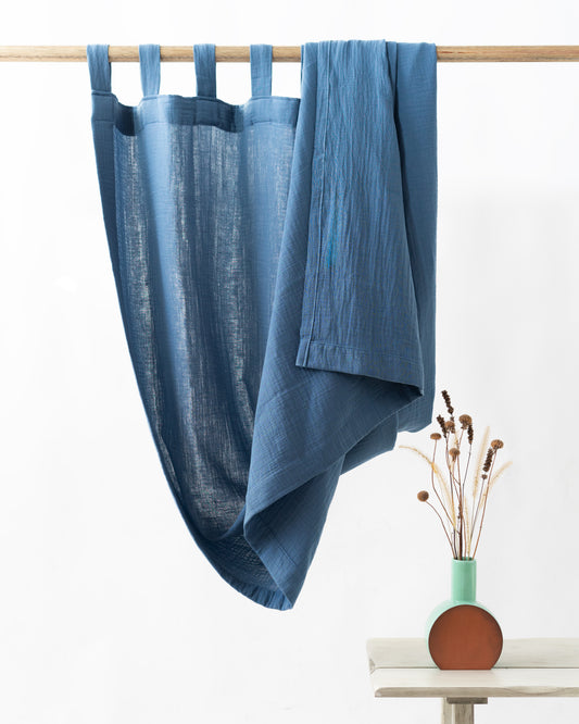 Denim Blue Muslin Curtain | Color 63/69