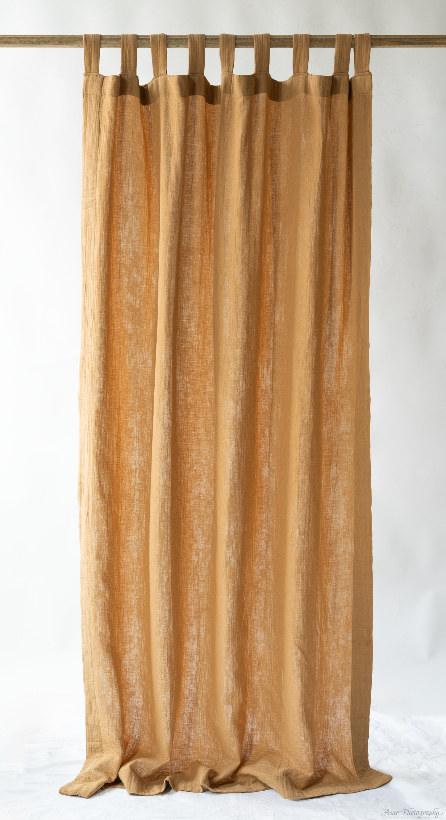 Camel Muslin Curtains | Tan Cozy Curtains | Made from Soft and Semi-Sheer 100% Organic Cotton Muslin Fabrics