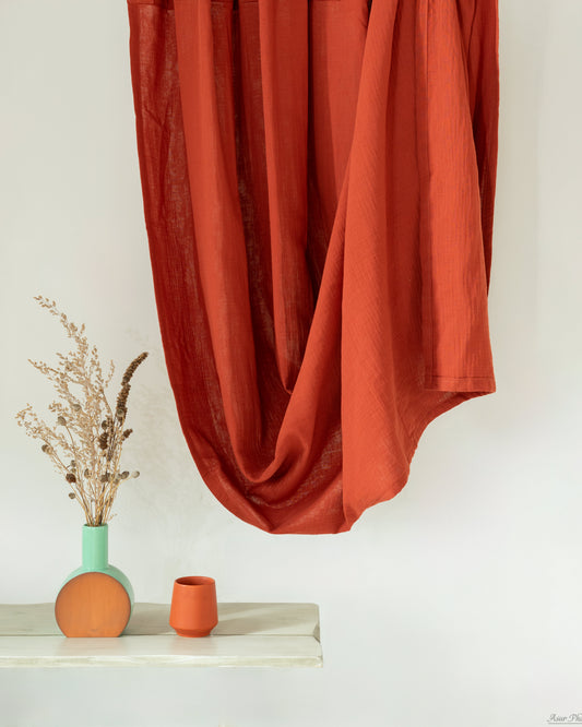 Brick Red Muslin Curtain | Color 31/69