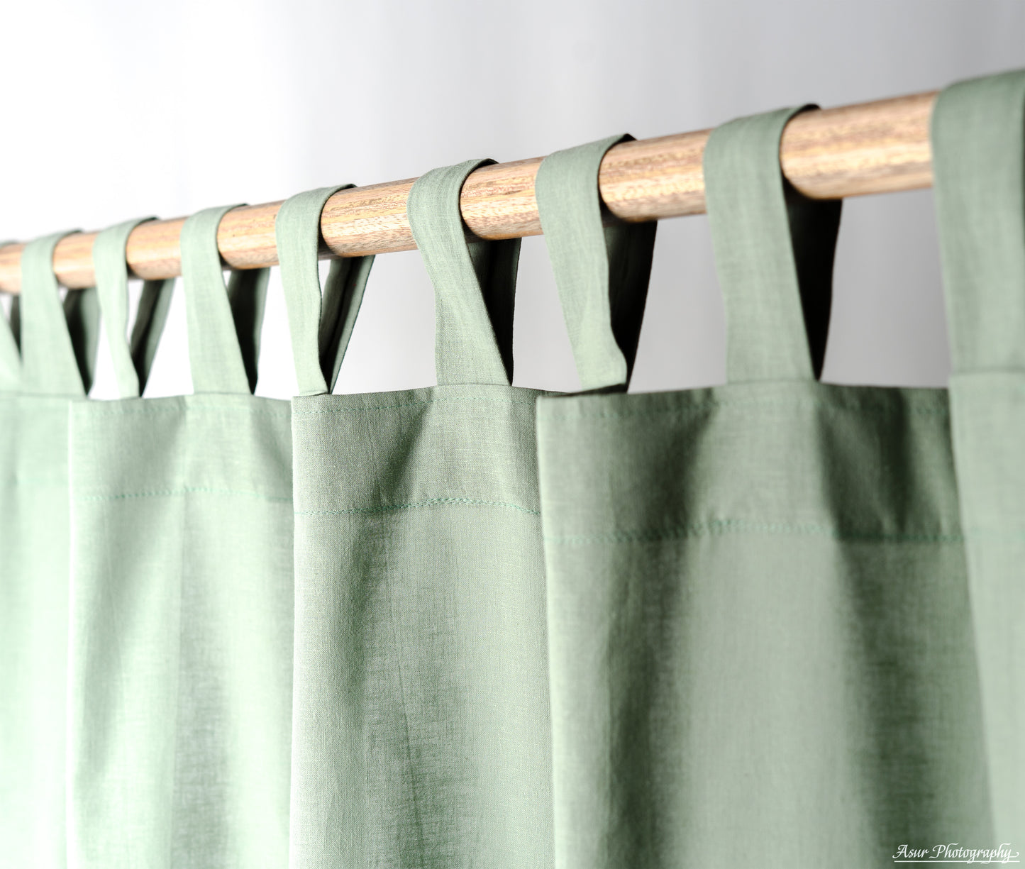 Khaki Curtains | Green Curtains | Made from Soft and Semi-Sheer 100% Organic Cotton Linen Blend Fabrics