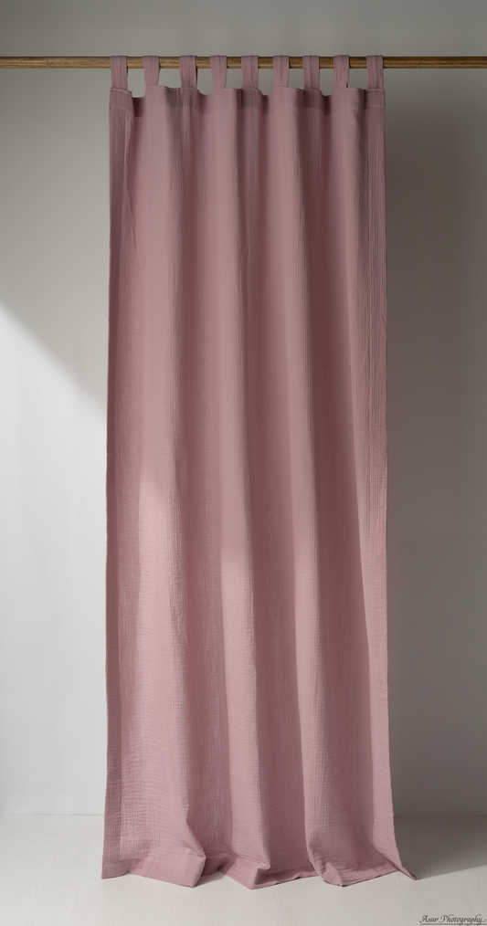 Lilac Boho Curtains | Made from Soft and Semi-Sheer 100% Organic Cotton Muslin Fabric