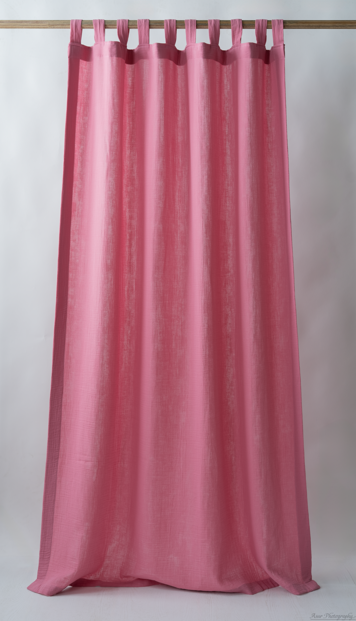Rose Pink Curtains | Rose Cozy Curtains | Made from Soft and Semi-Sheer 100% Organic Cotton Muslin Fabrics