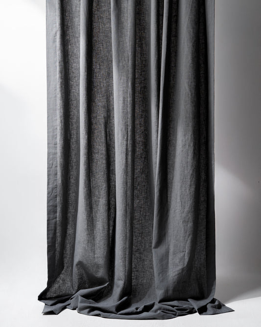 Anthracite Cotton Linen Curtain