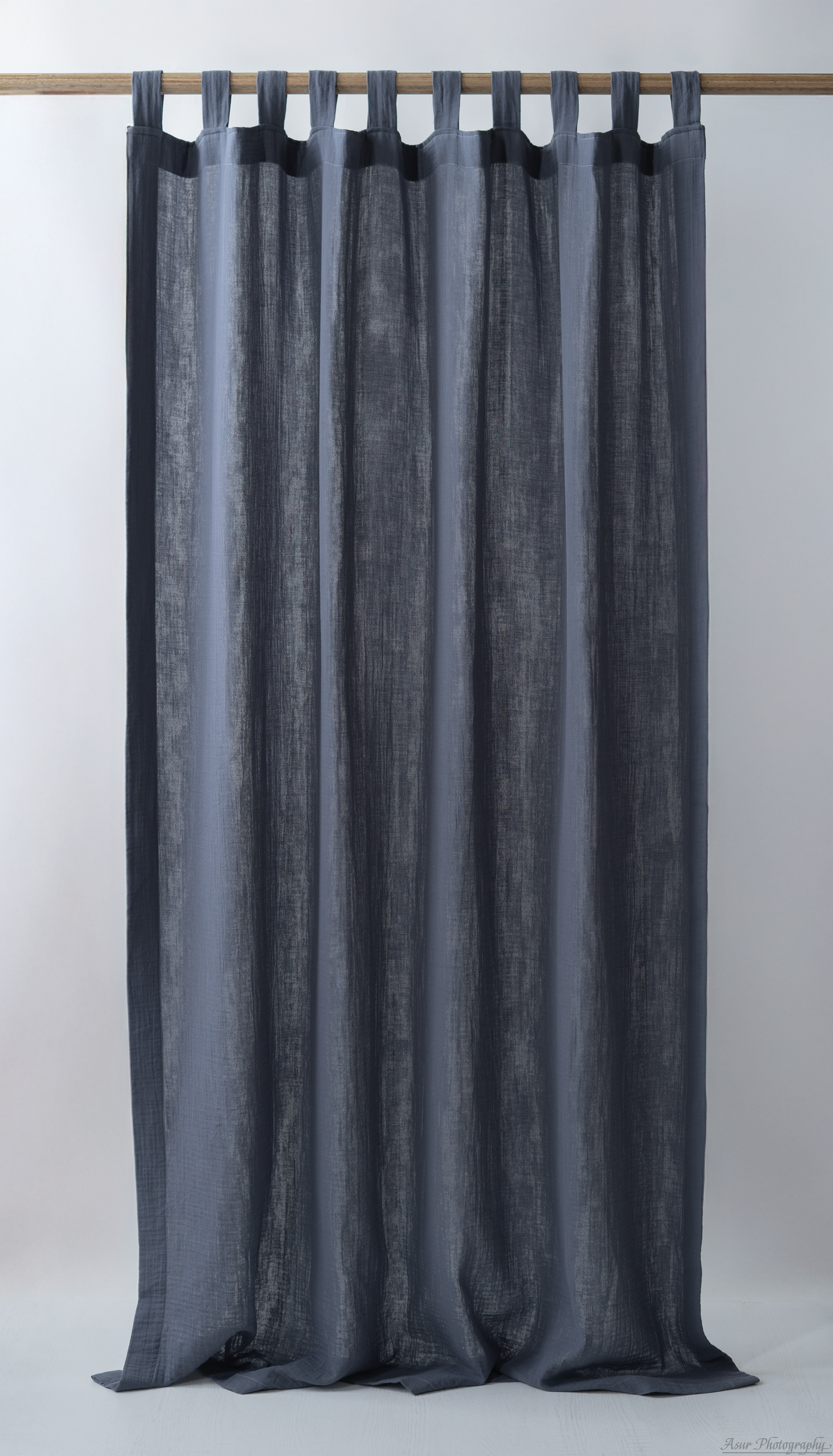 Slate Grey Curtains | Gray Cozy Curtains | Made from Soft and Semi-Sheer 100% Organic Cotton Muslin Fabrics