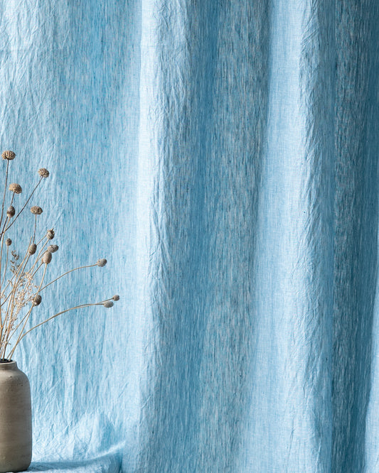 Blue Jay Linen Curtain | Light Weight | Yarn Dyed