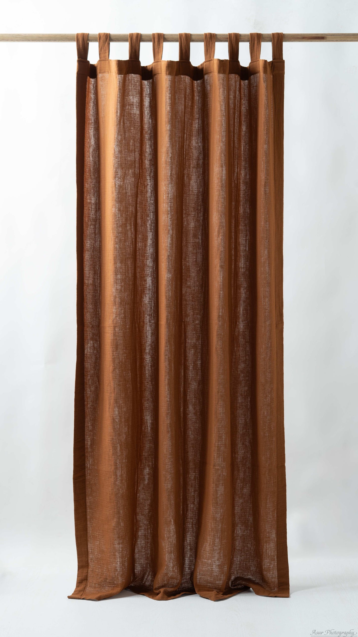 Brown Cozy Curtains | Made from Soft and Semi-Sheer 100% Organic Cotton Muslin Fabrics