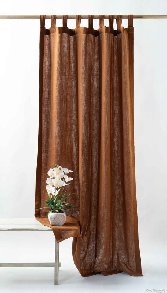 Brown Cozy Curtains | Made from Soft and Semi-Sheer 100% Organic Cotton Muslin Fabrics
