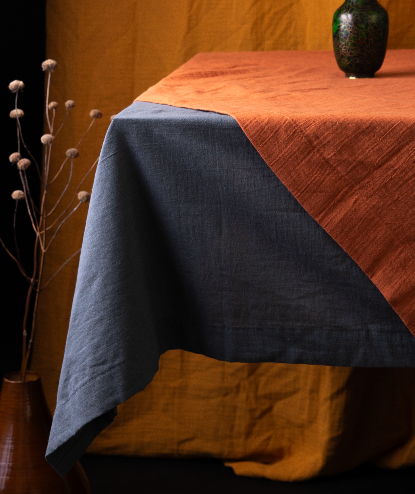 Slate Gray Tablecloth | Grey Table Cloth | %100 Natural Organic Cotton&Linen Blend Fabric