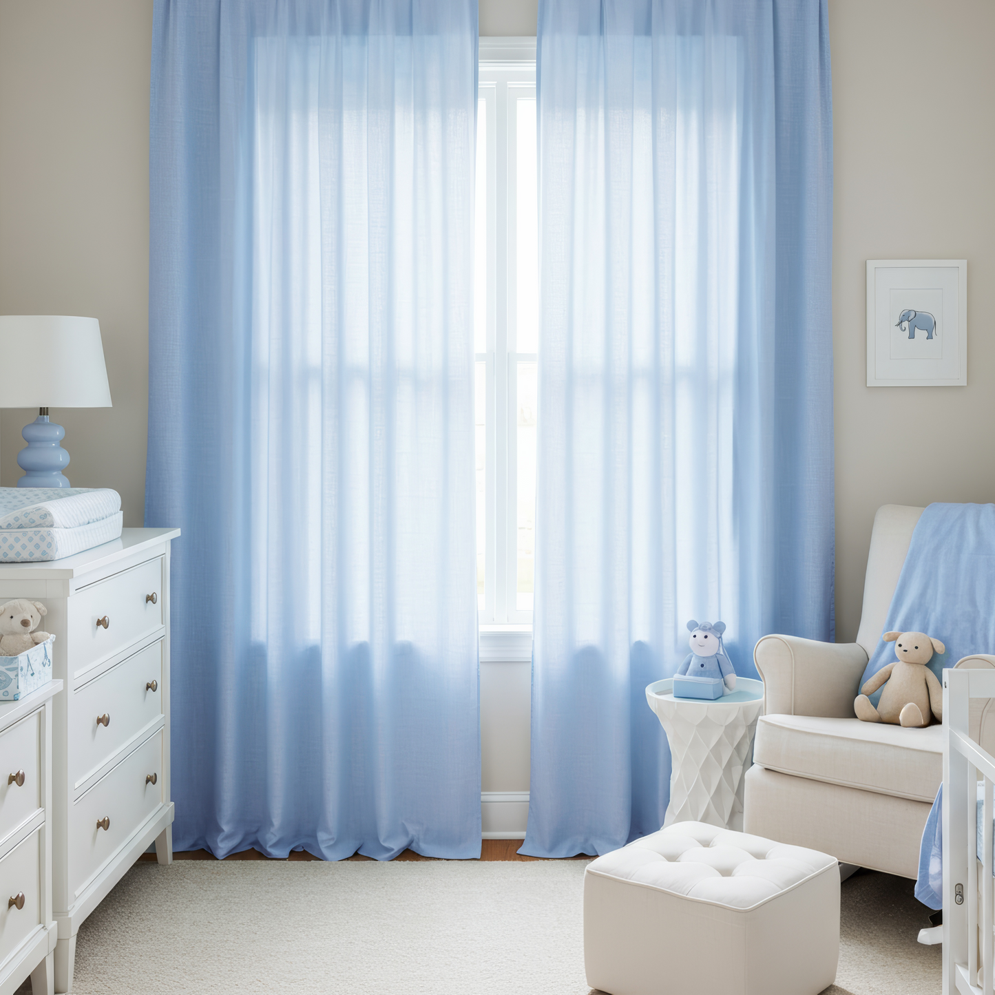 Baby Blue Muslin Curtain | Color 60/69