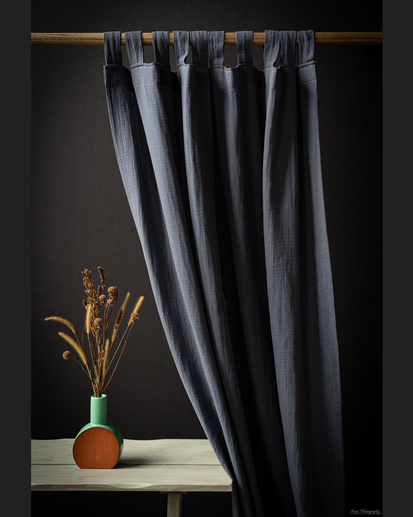 Dark Slate Grey Muslin Curtain | Color 59/69