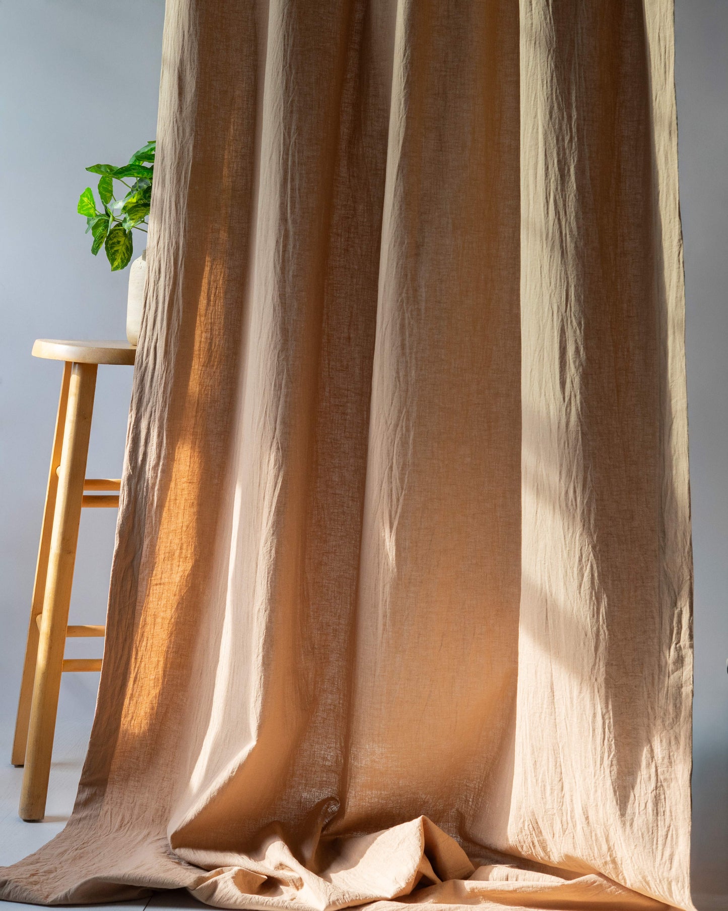 Beige Cotton Linen Curtain