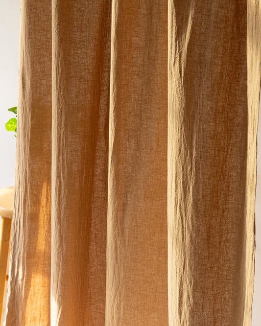 Beige Cotton Linen Curtain