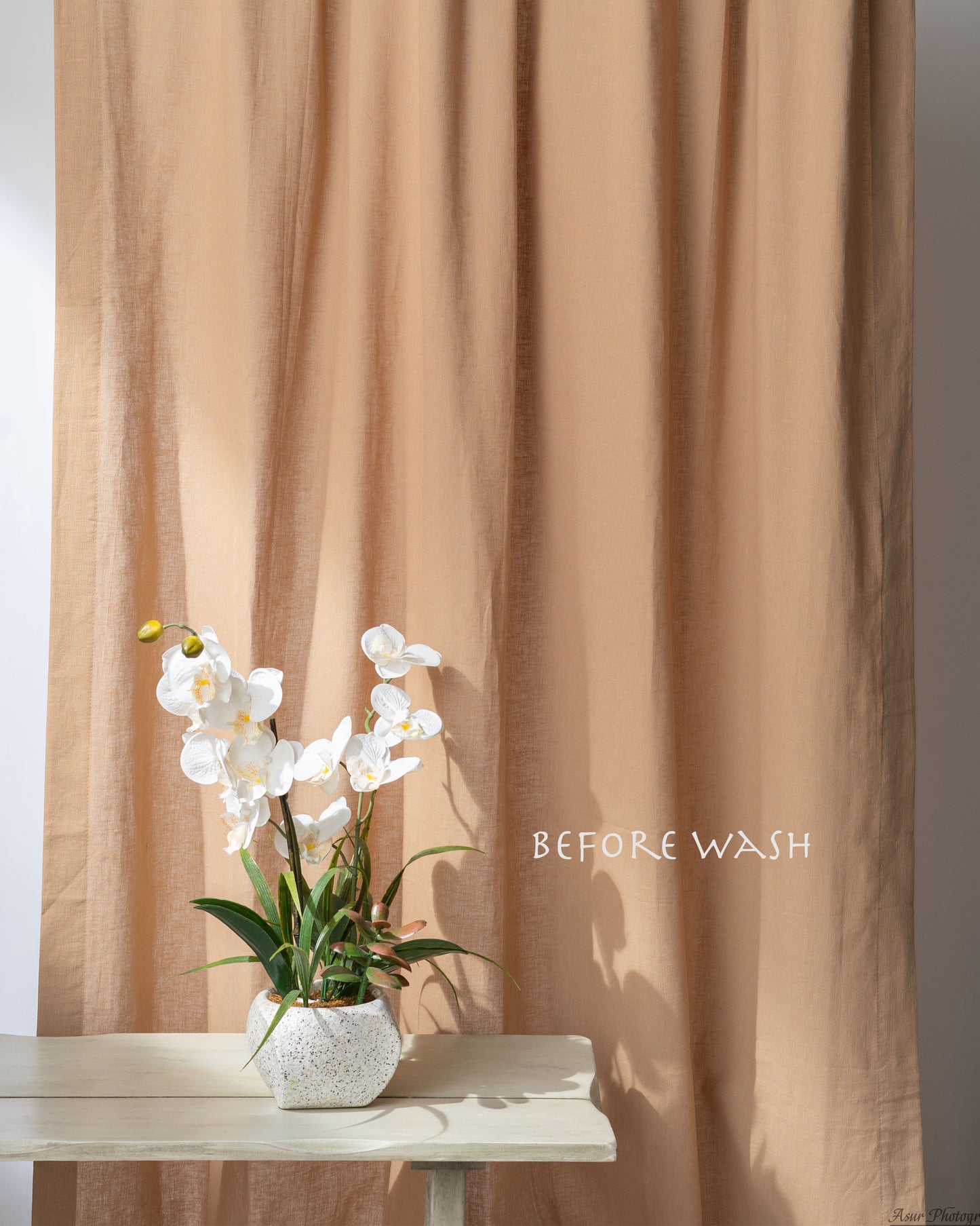 Beige Cotton Linen Curtain