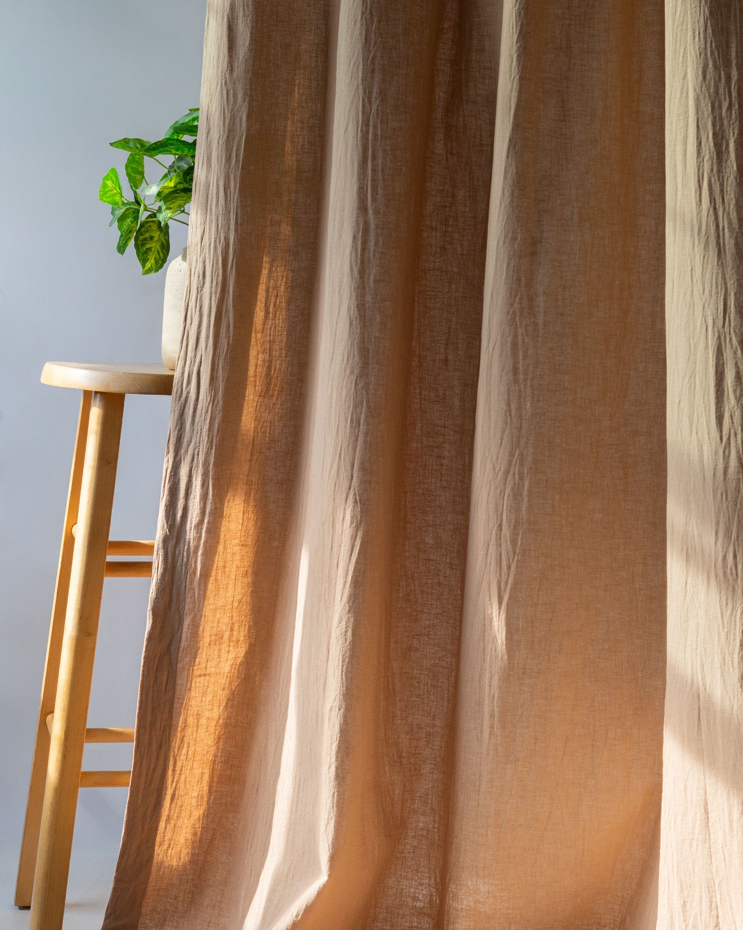 Beige Cotton Linen Curtain