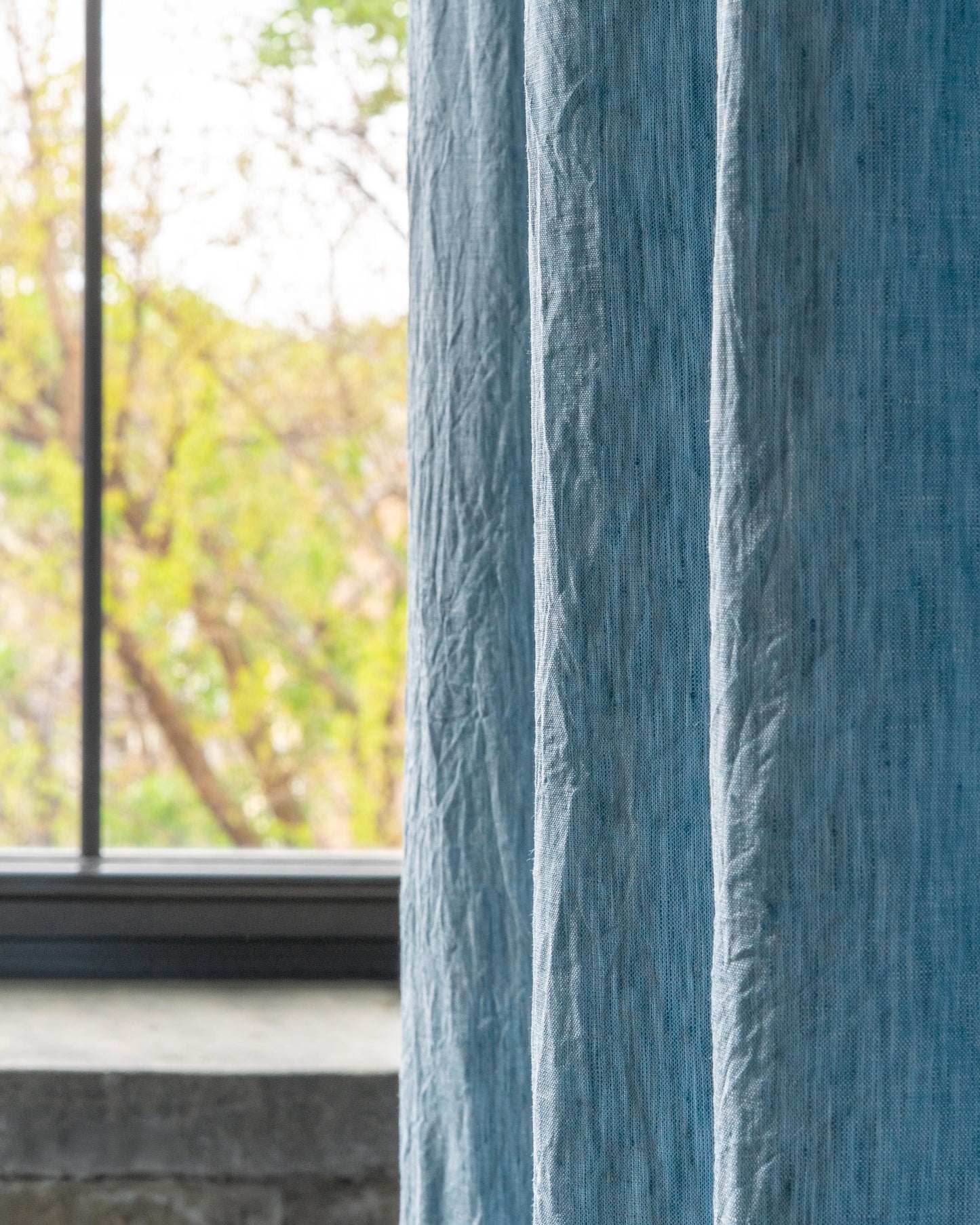 Blue Jay Linen Curtain | Light Weight | Yarn Dyed