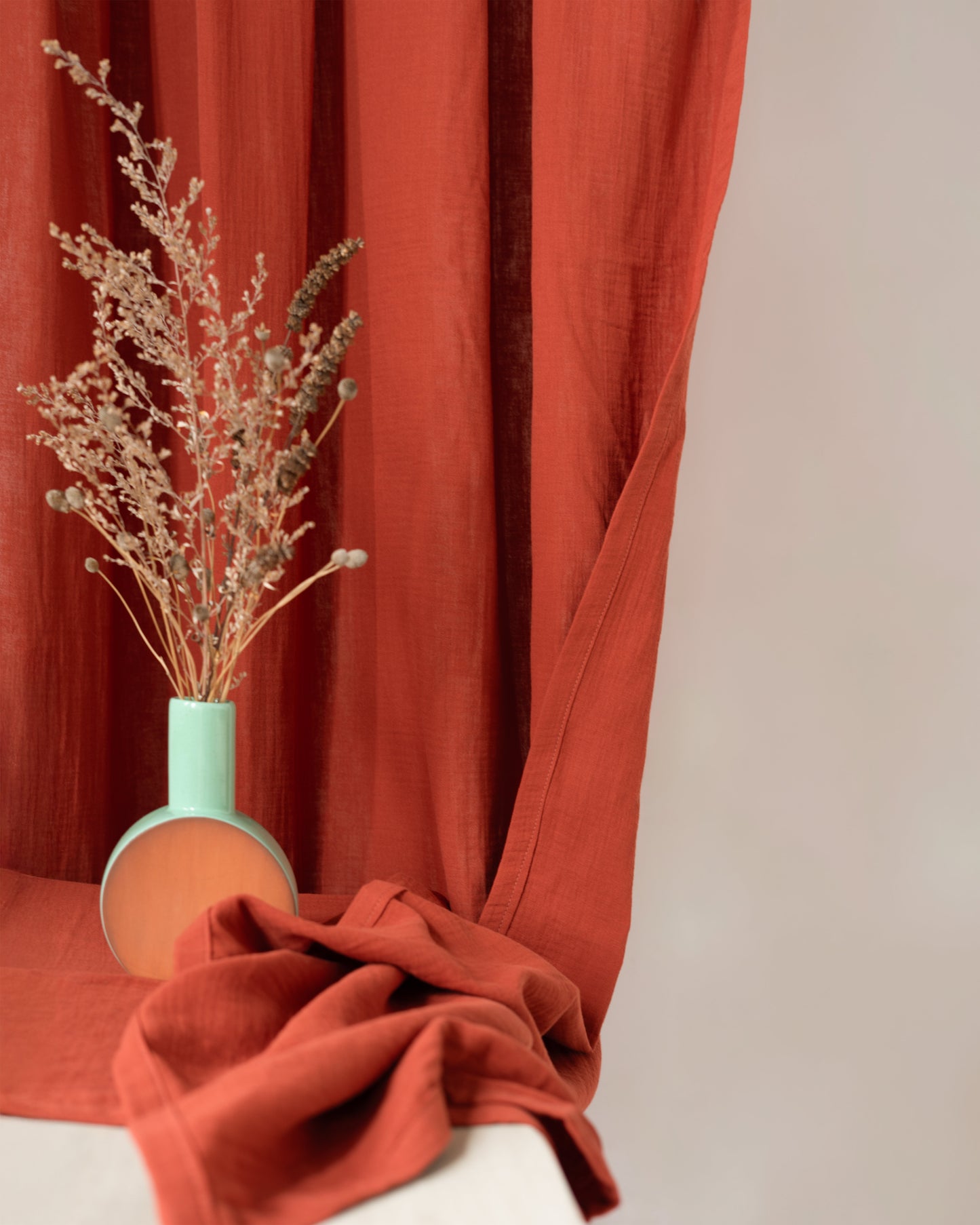 Brick Red Muslin Curtain | Color 31/69