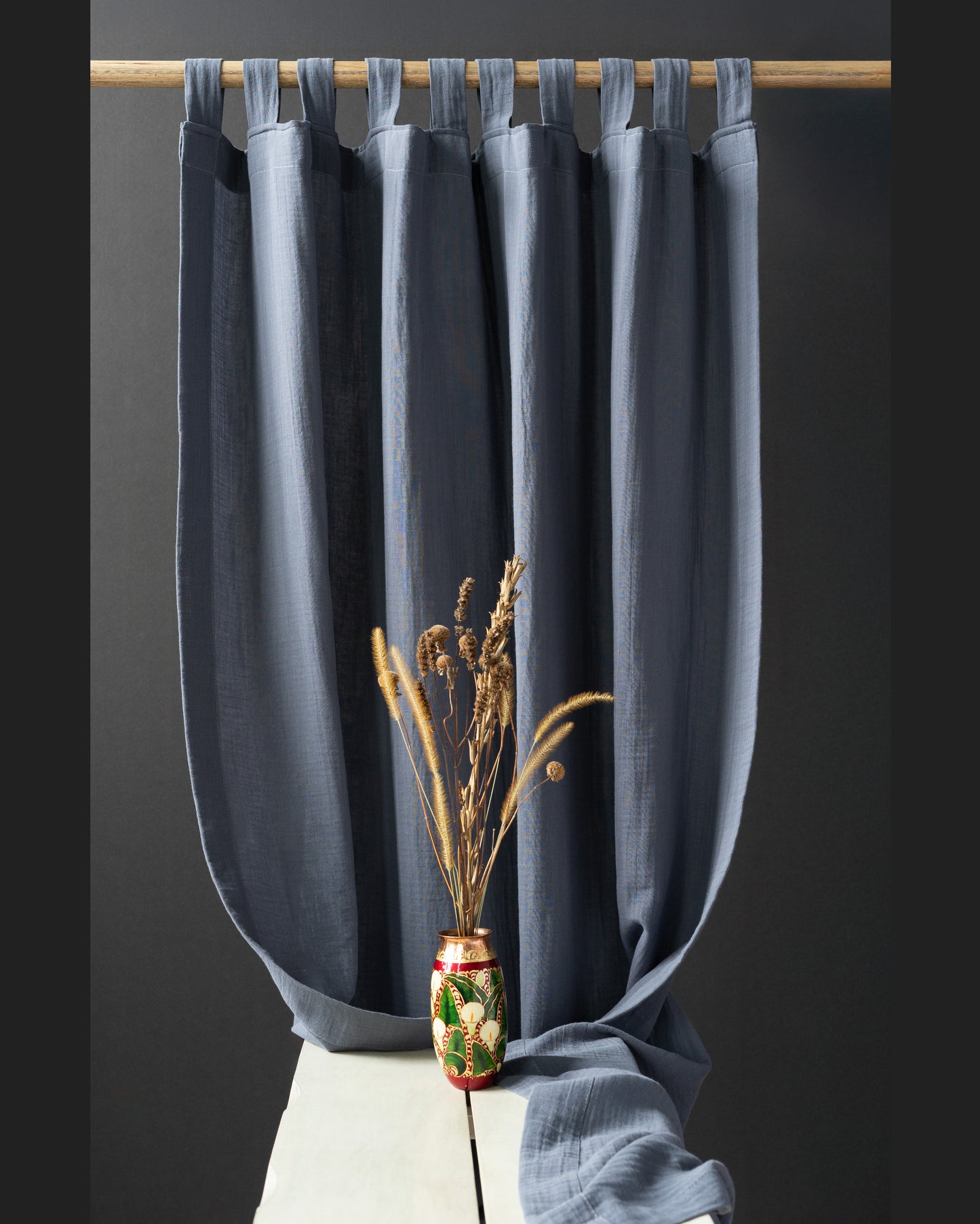 Dark Slate Grey Muslin Curtain | Color 59/69