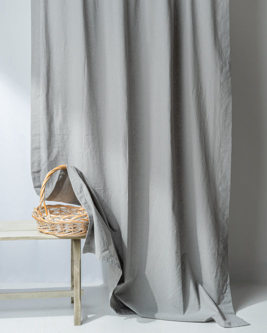 Light Gray Cotton Linen Curtain