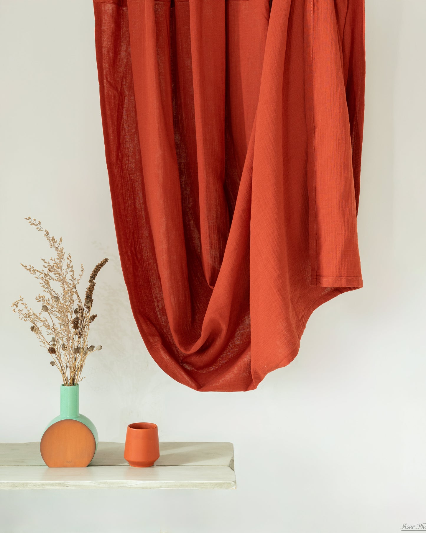 Brick Red Muslin Curtain | Color 31/69