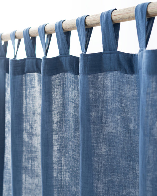 Denim Blue Muslin Curtain | Color 63/69