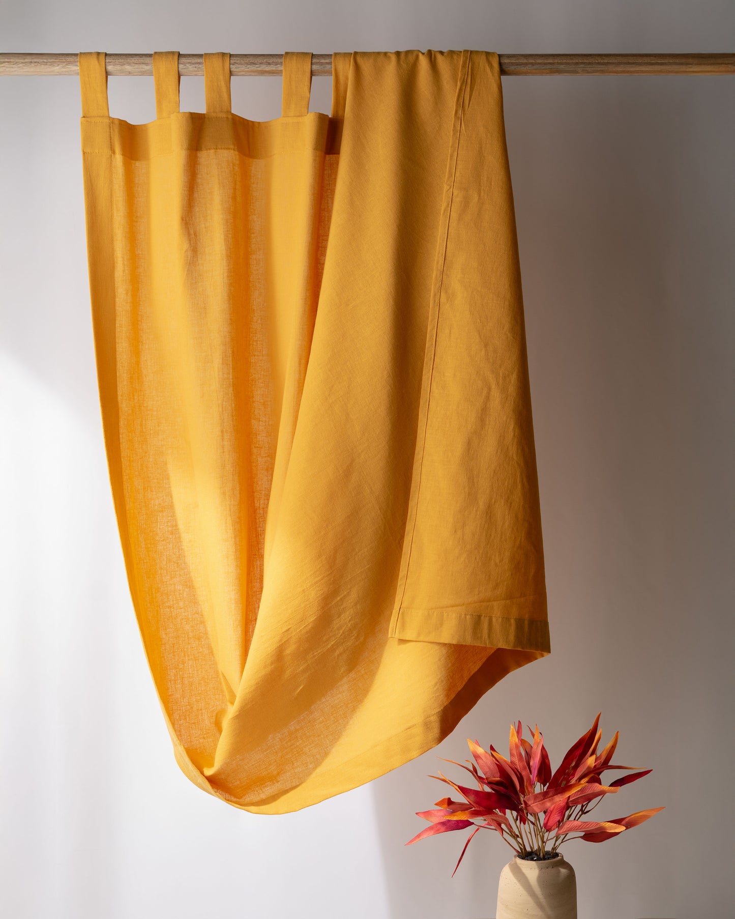 Mustard Yellow Cotton Linen Curtain