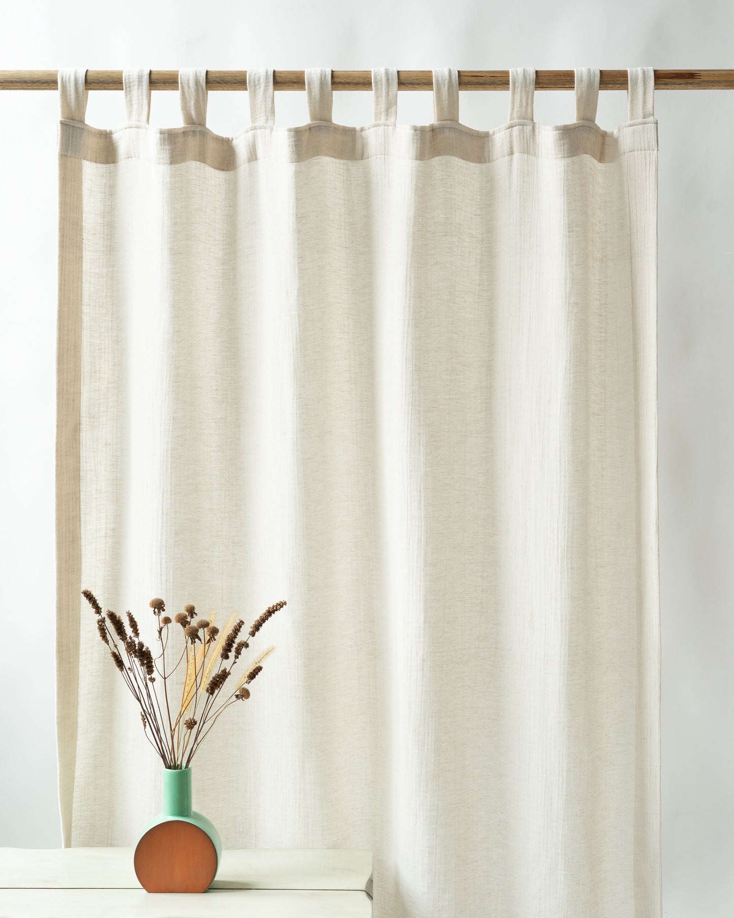 Undyed Cotton Linen Muslin Curtain