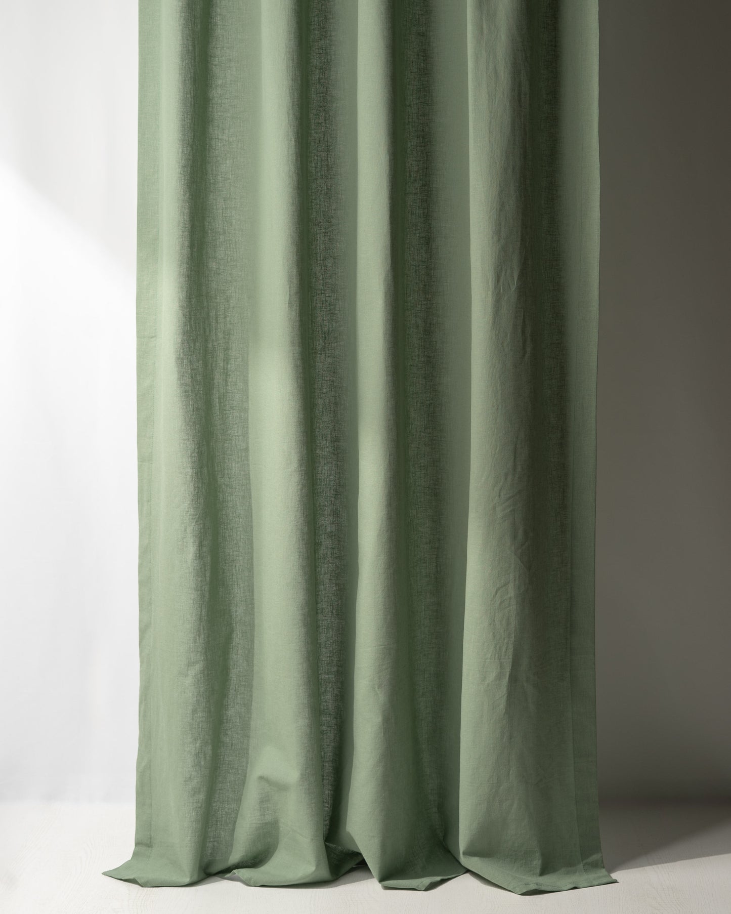 Light Green Cotton Linen Curtain