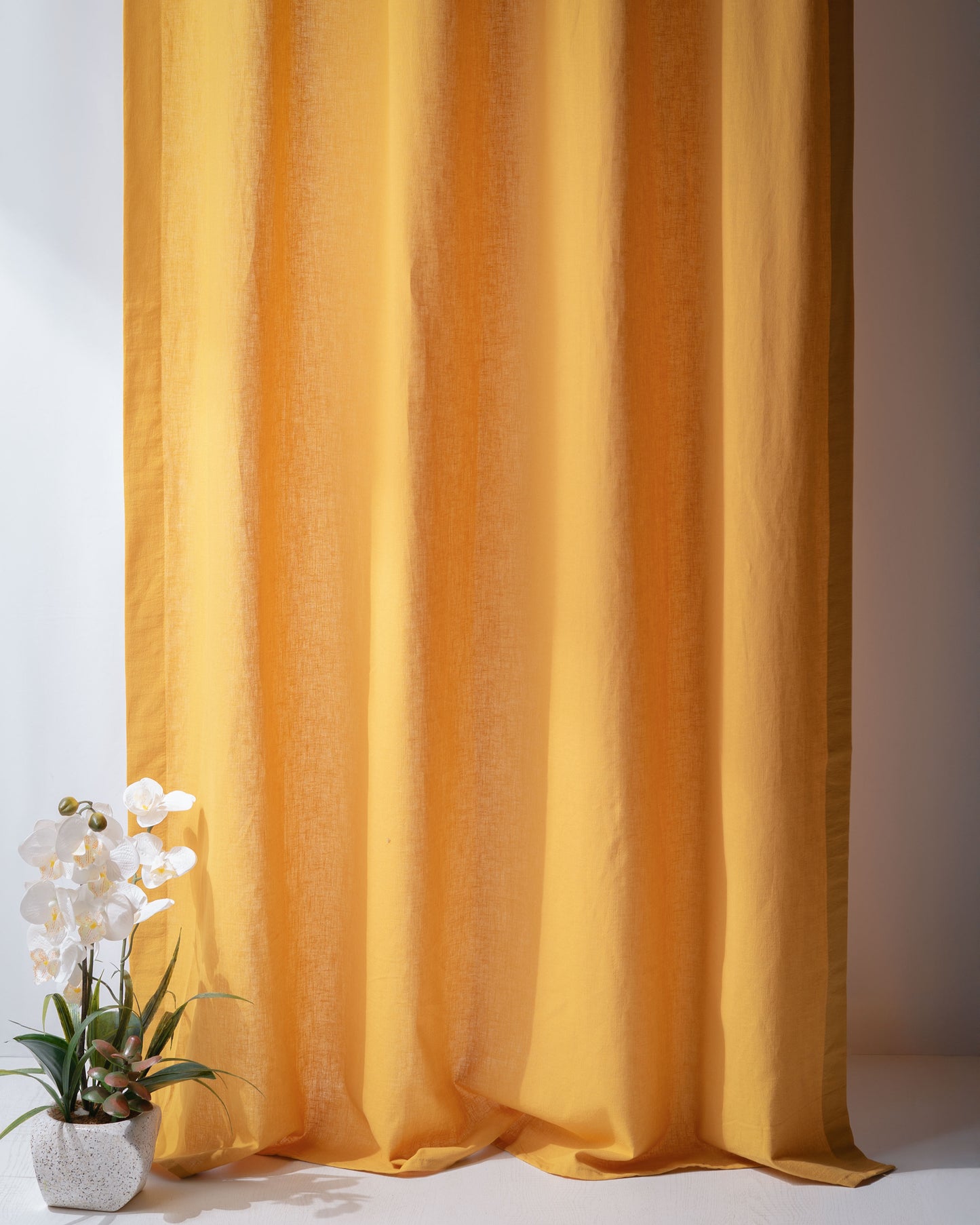 Mustard Yellow Cotton Linen Curtain