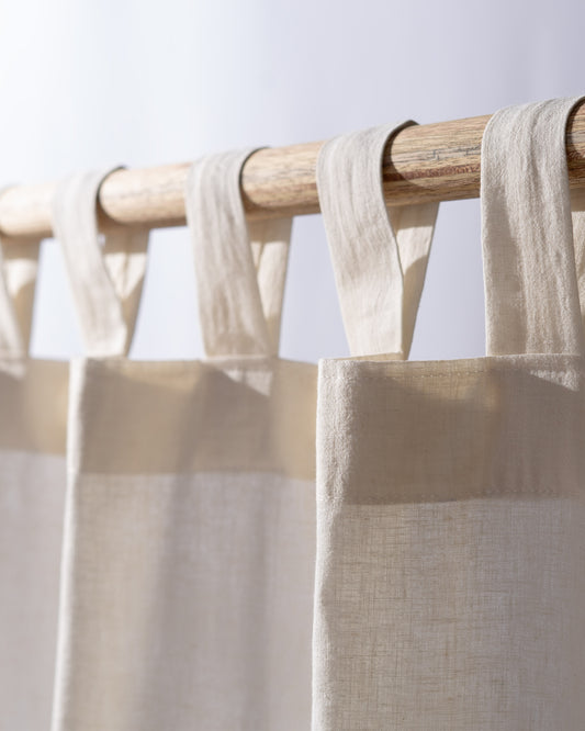 Off White Cotton Linen Curtain