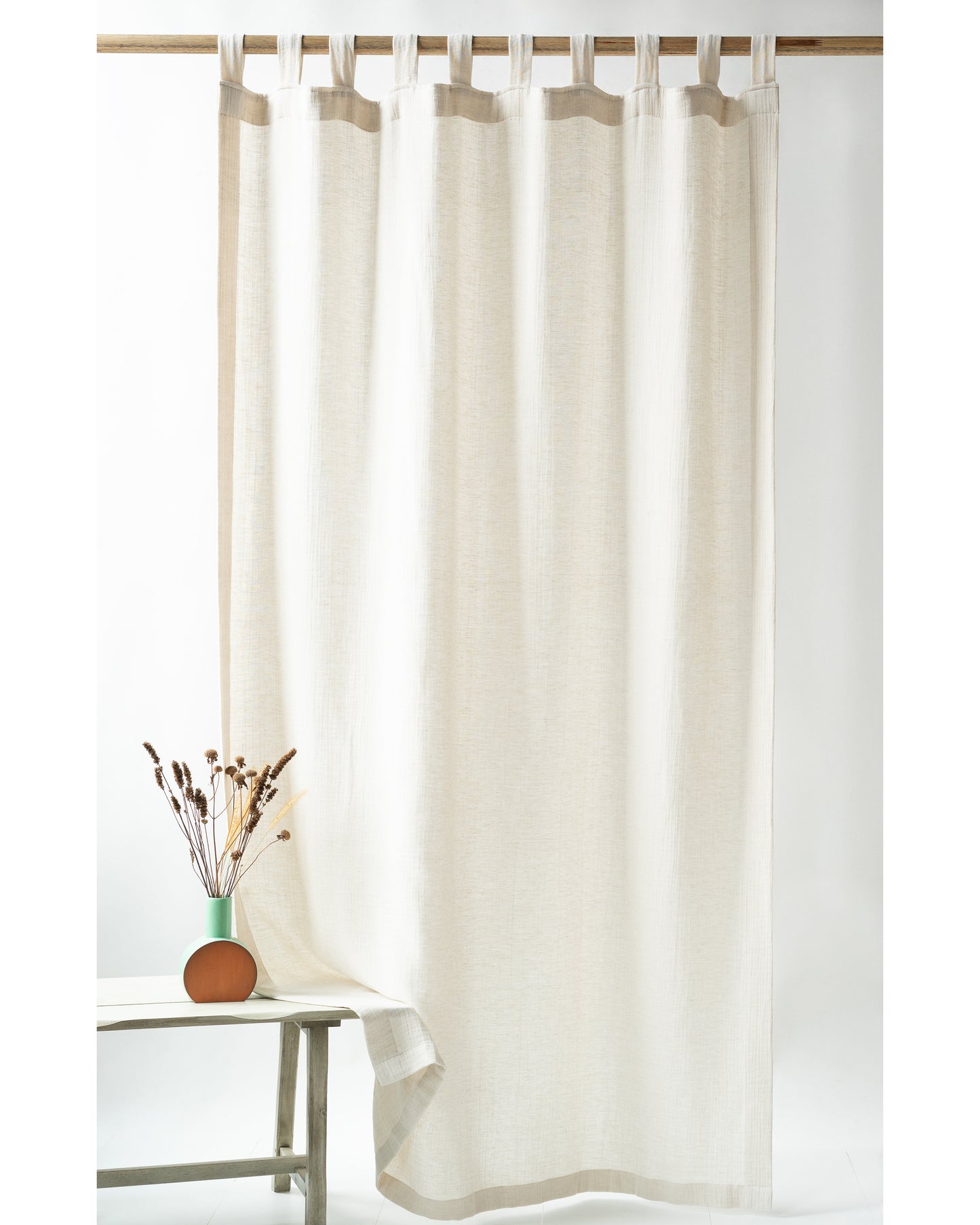 Undyed Cotton Linen Muslin Curtain