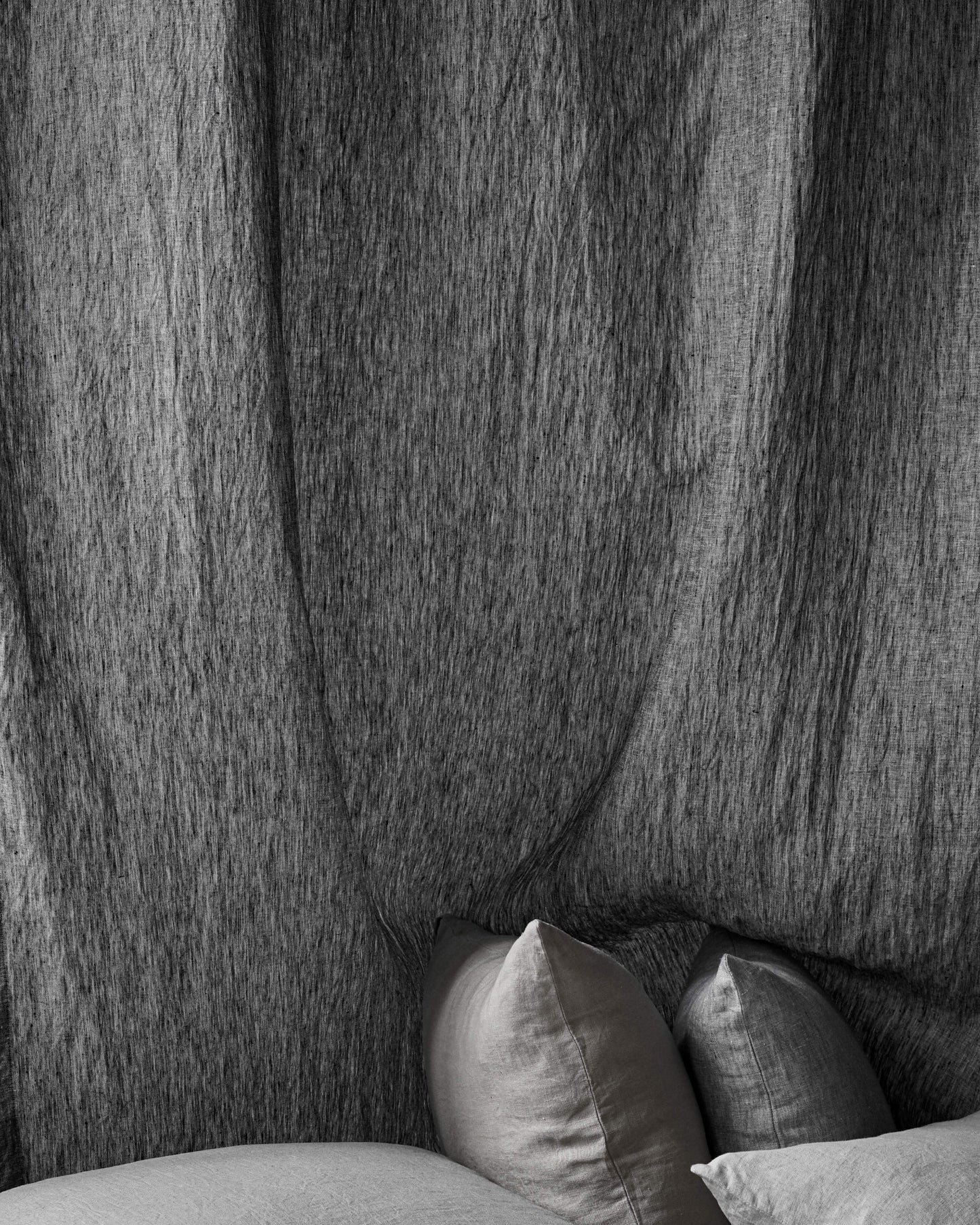 Black Linen Curtain | Light Weight | Yarn Dyed