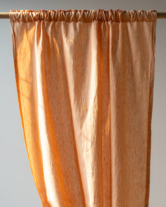 Orange Linen Curtain | Light Weight | Yarn Dyed