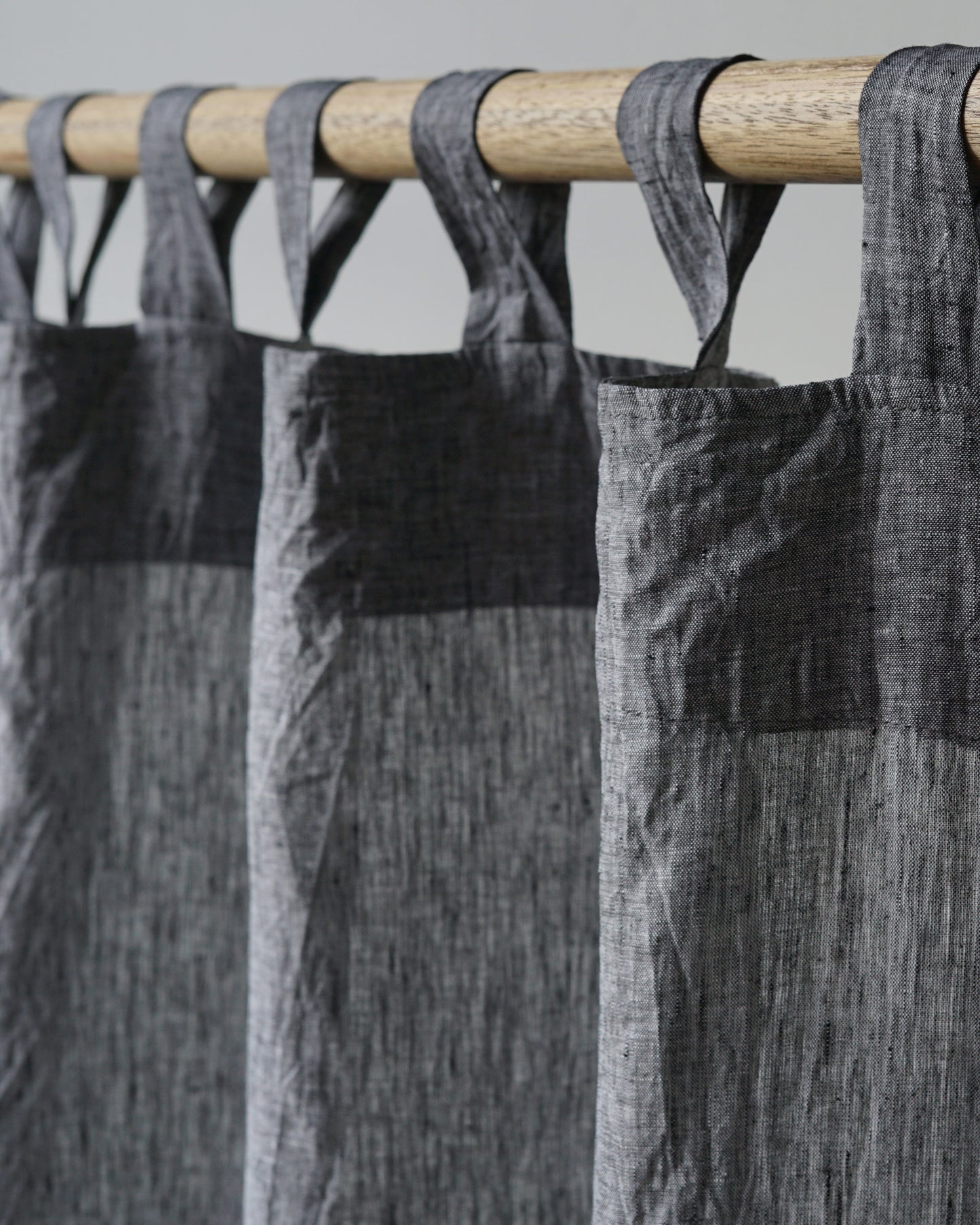 Black Linen Curtain | Light Weight | Yarn Dyed