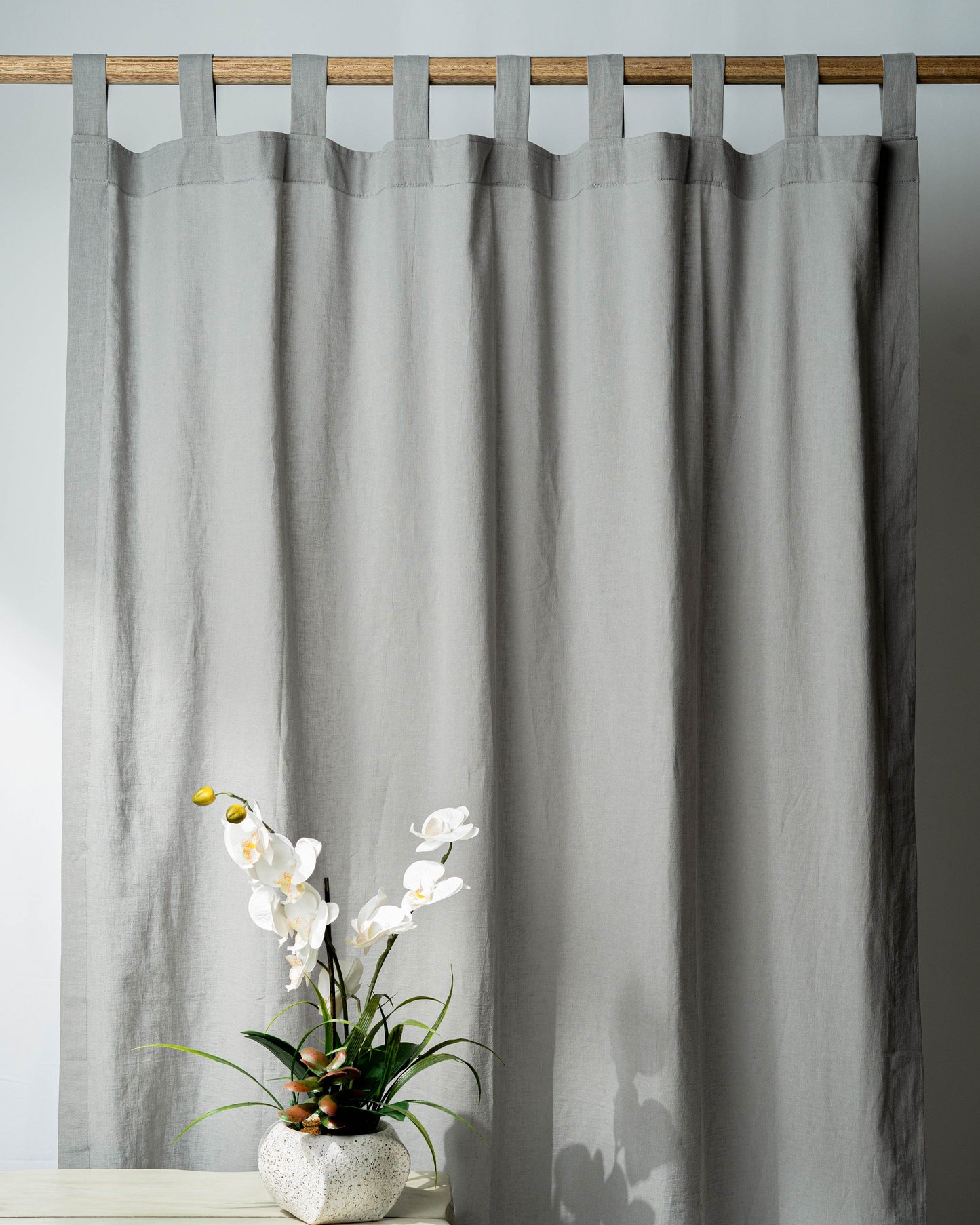 Light Gray Cotton Linen Curtain