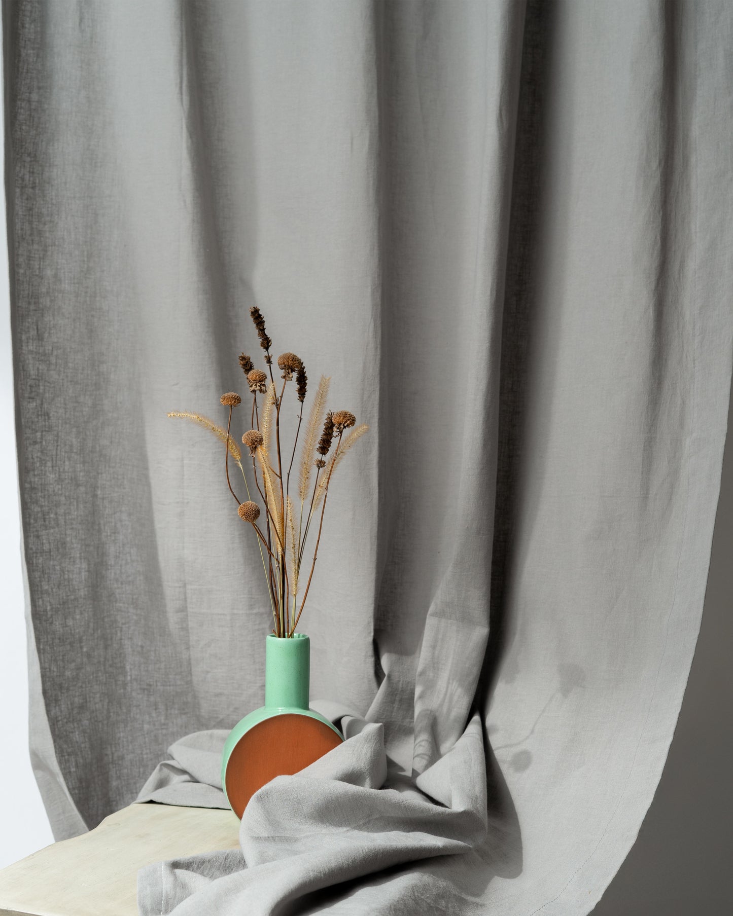 Light Gray Cotton Linen Curtain