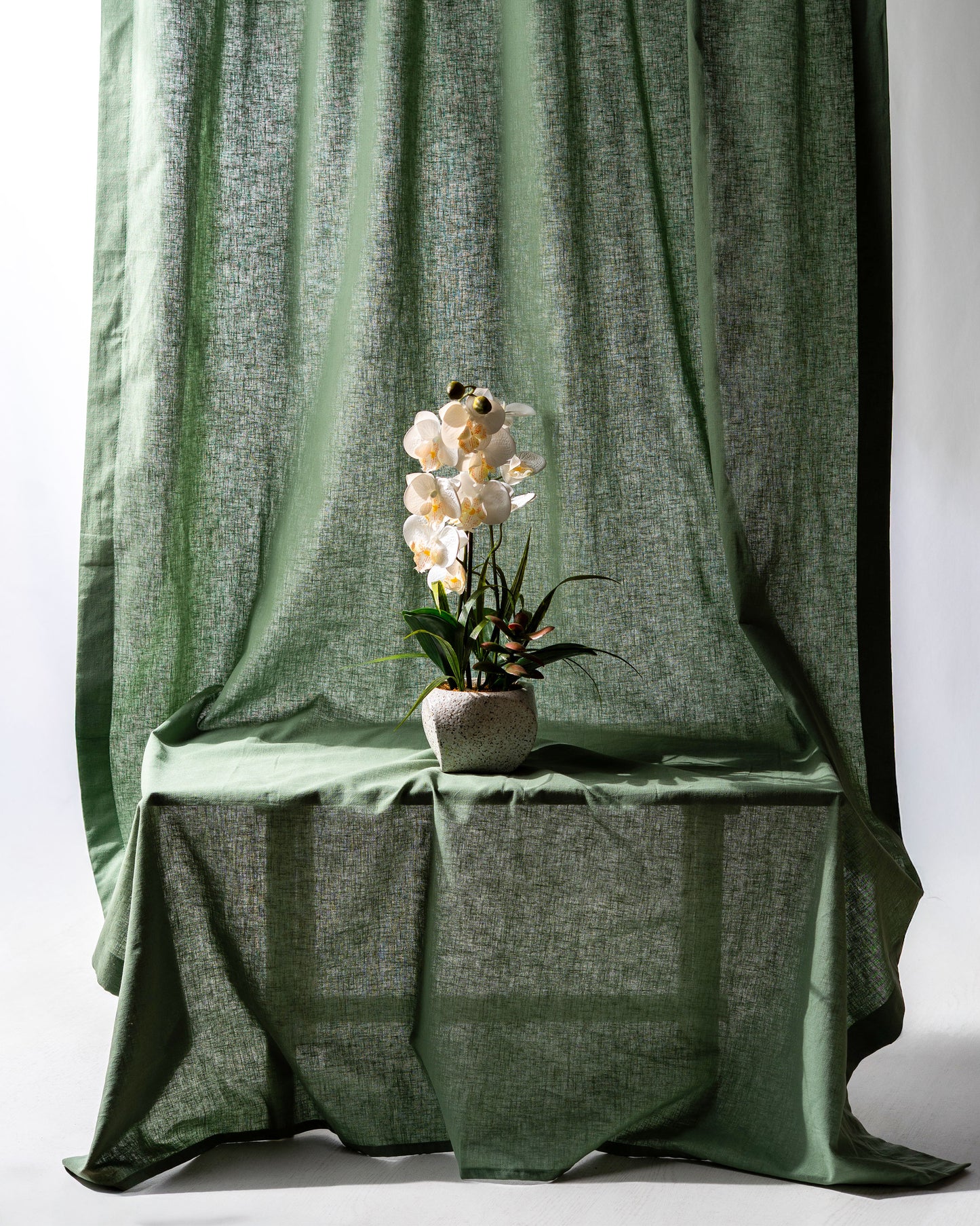 Light Green Cotton Linen Curtain