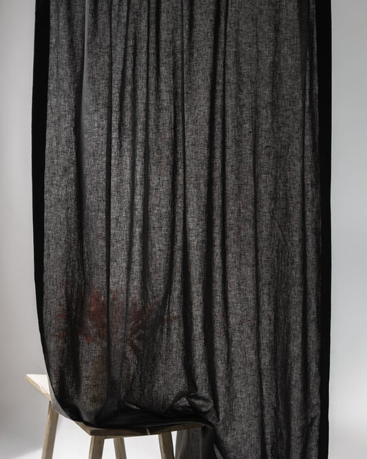 Anthracite Cotton Linen Curtain