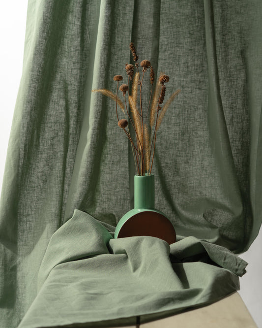 Light Green Cotton Linen Curtain