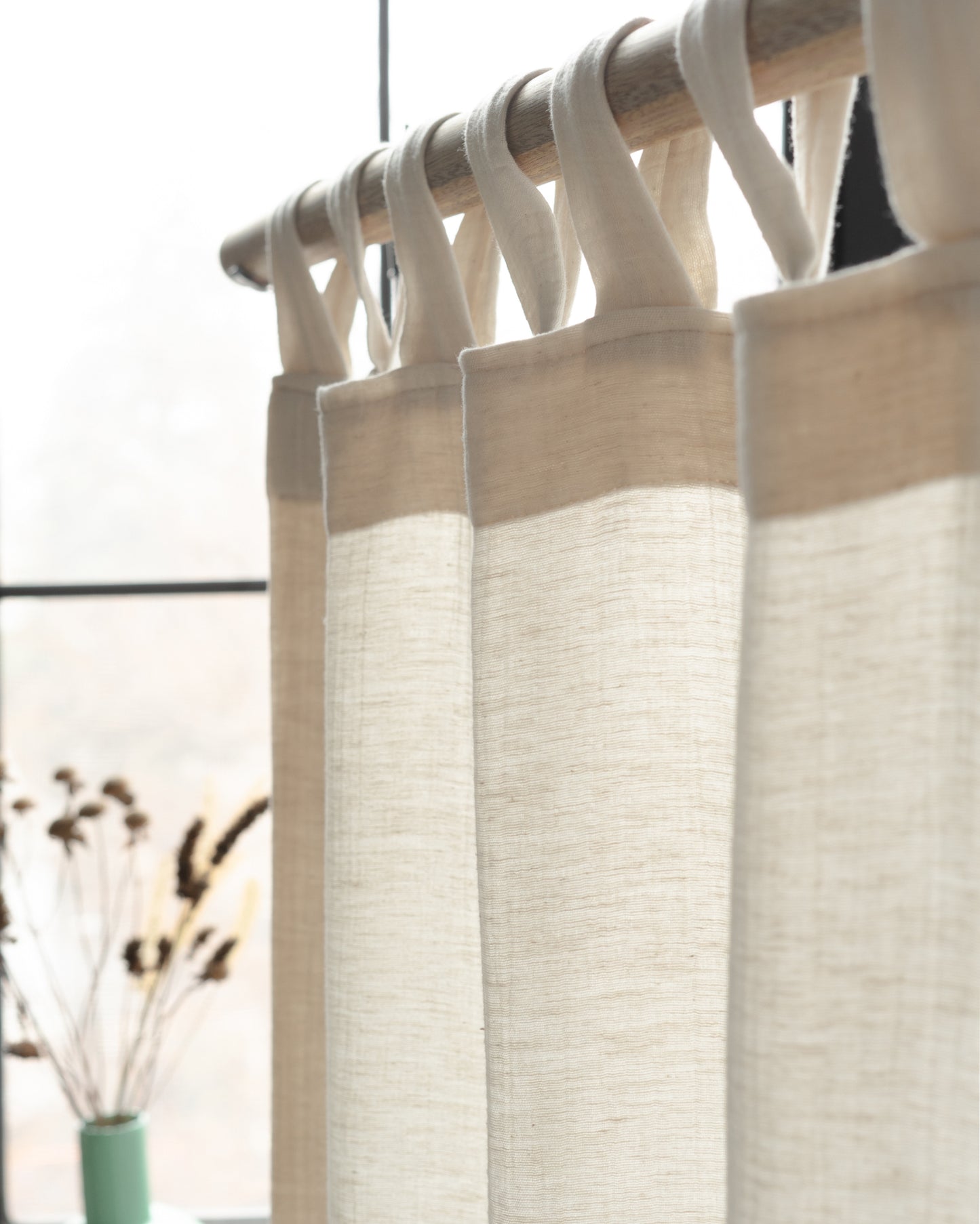 Undyed Cotton Linen Muslin Curtain