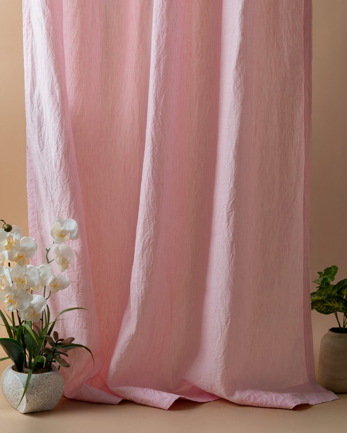 Light Pink Linen Curtain | Light Weight | Yarn Dyed
