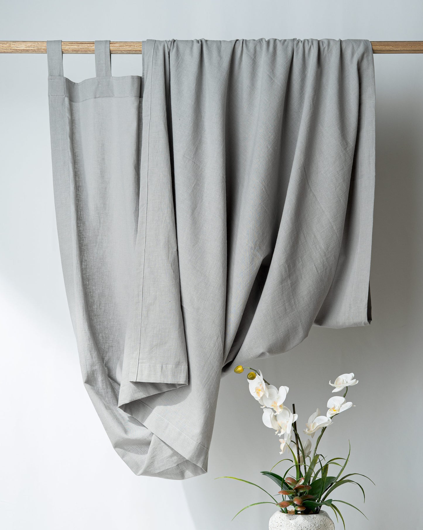 Light Gray Cotton Linen Curtain