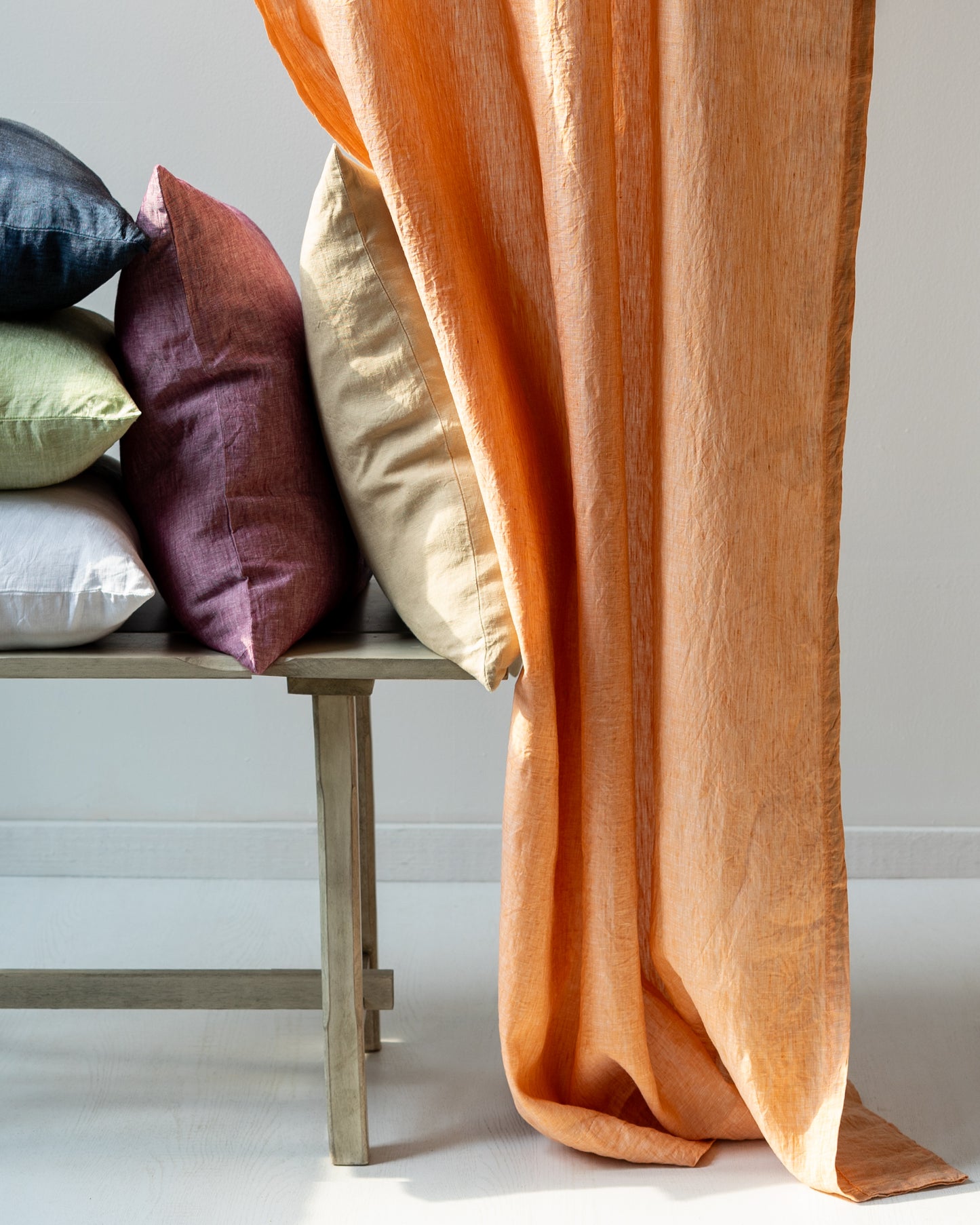 Orange Linen Curtain | Light Weight | Yarn Dyed