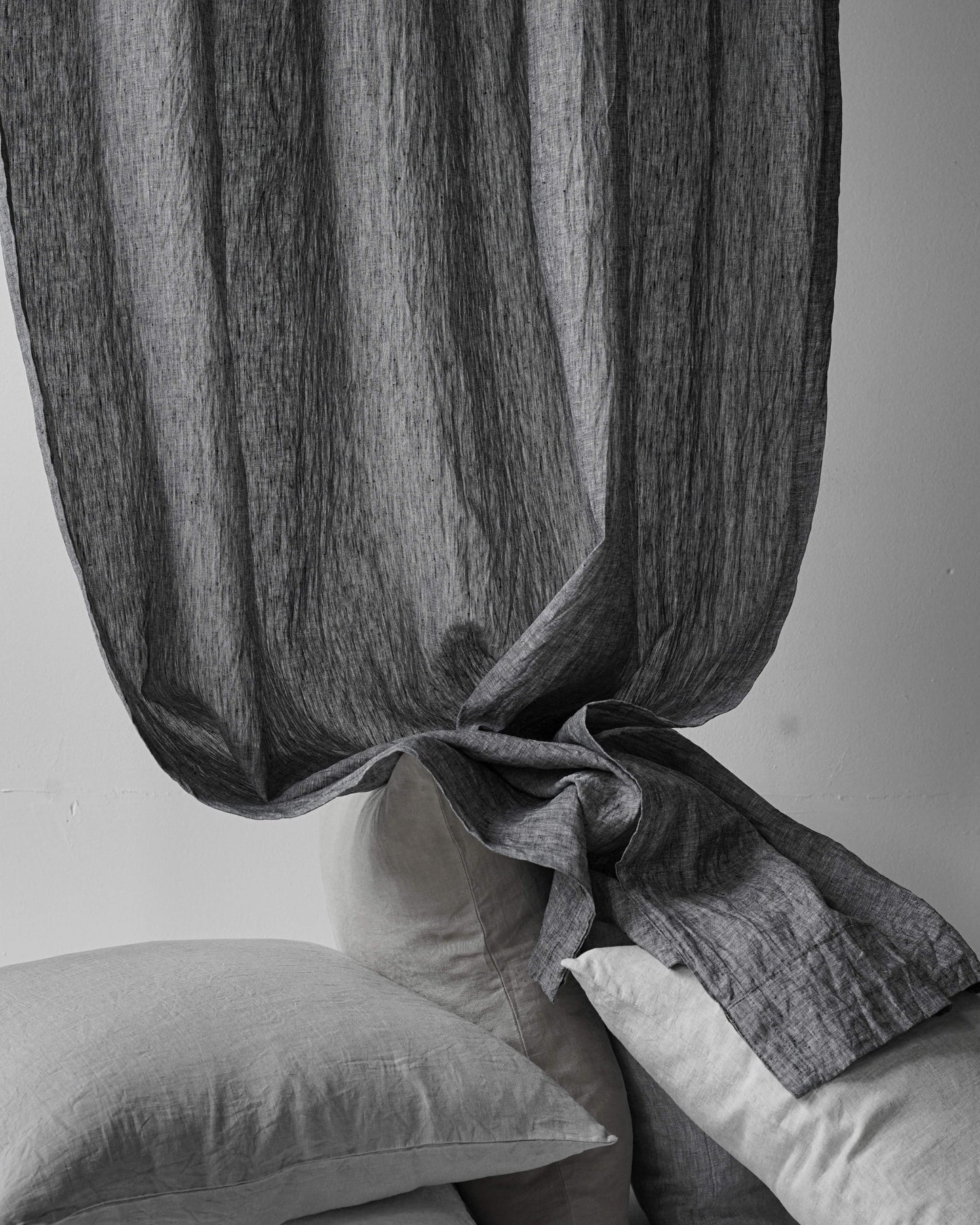 Black Linen Curtain | Light Weight | Yarn Dyed